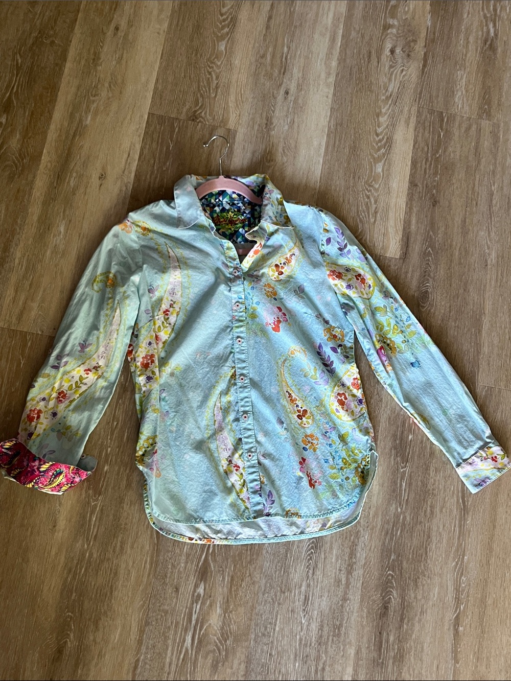 Robert Graham Light Blue Floral Paisley Button-Down Shirt